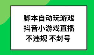 脚本自动玩游戏，抖音小游戏直播，不违规不封号可批量做【揭秘】-星启会