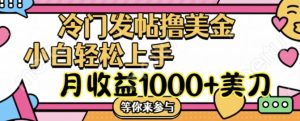 冷门发帖撸美金项目，月收益1000+美金，简单无脑，干就完了【揭秘】-星启会