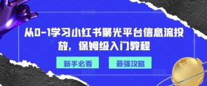 从0-1学习小红书聚光平台信息流投放，保姆级入门教程-星启会