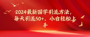 2024最新国学引流方法，每天引流50+，小白轻松上手【揭秘】-星启会