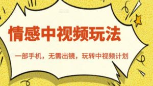 北北情感中视频玩法，一部手机，无需出镜，玩转中视频计划-星启会