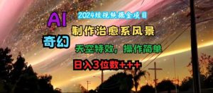 2024短视频掘金项目，AI制作治愈系风景，奇幻天空特效，操作简单，日入3位数【揭秘】-星启会