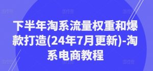 下半年淘系流量权重和爆款打造(24年7月更新)-淘系电商教程-星启会
