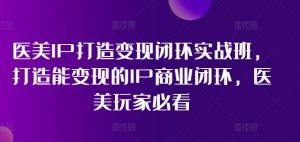 医美IP打造变现闭环实战班，打造能变现的IP商业闭环，医美玩家必看!-星启会