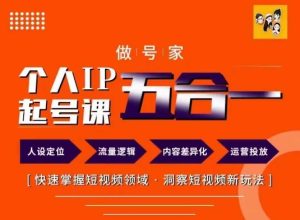 做号家的个人IP起号方法，快去掌握短视频领域，洞察短视频新玩法，68节完整-星启会