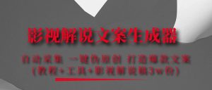 影视解说文案生成器：自动采集 一键伪原创 打造爆款文案(工具+解说稿3w份)-星启会