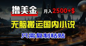 最新撸美金项目，搬运国内小说爽文，只需复制粘贴，稿费月入2500+美金，新手也能快速上手【揭秘】-星启会