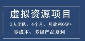 暴疯团队虚拟资源项目，3人团队，4个月，月盈利6W+，高客单价、多产品复利-星启会