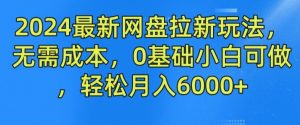 2024最新网盘拉新玩法，无需成本，0基础小白可做，轻松月入6000+【揭秘】-星启会