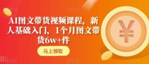 AI图文带货视频课程，新人基础入门，1个月图文带货6w+件-星启会
