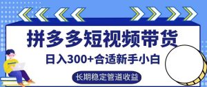 拼多多短视频带货日入300+有长期稳定被动收益，合适新手小白【揭秘】-星启会