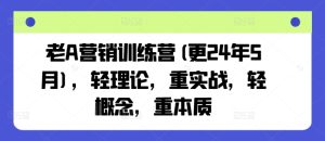 老A营销训练营(更24年9月)，轻理论，重实战，轻概念，重本质-星启会