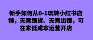新手如何从0-1玩转小红书店铺，无需囤货、无需出镜，可在家低成本运营开店-星启会
