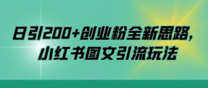日引200+创业粉全新思路，小红书图文引流玩法【揭秘】-星启会