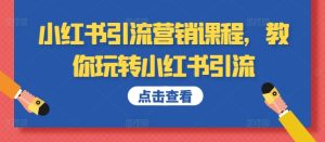 小红书引流营销课程，教你玩转小红书引流-星启会
