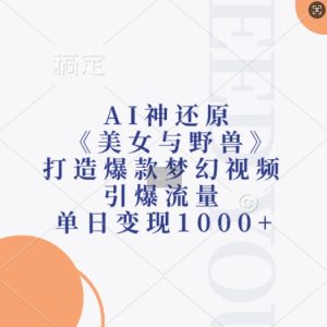AI神还原《美女与野兽》，打造爆款梦幻视频，引爆流量，单日变现1k –-星启会