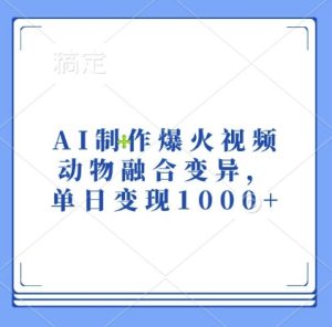 AI制作爆火视频，动物融合变异，单日变现1k –-星启会