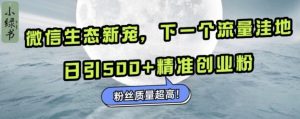 微信生态新宠小绿书：下一个流量洼地，日引500+精准创业粉，粉丝质量超高 –-星启会