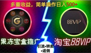 果冻宝盒推广88VIP，引流+转卖+返佣，多重收益，简单操作日入5张【揭秘】 –-星启会