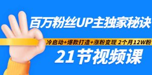 百万粉丝UP主独家秘诀：冷启动+爆款打造+涨粉变现2个月12W粉（21节视频课) –-星启会