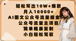 轻松写出10W+爆款，月入10000+，AI图文公众号流量掘金5.0.公众号流量主项目【揭秘】-星启会